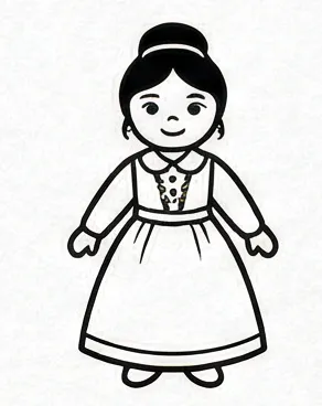 a drawing of a girl in a dress 6.webp